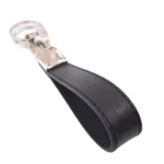 جاکلیدی چرمی مدل 2 حلقه رنگ مشکی با پس زمینه سفید