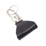 جاکلیدی چرمی مدل آرسا رنگ مشکی با چرم پهن با پس زمینه سفید