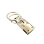 جزئیات سگک نقره ای جاکلیدی چرمی مدل 2 حلقه