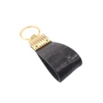 جاکلیدی چرمی مدل کیارا رنگ مشکی روکو با پس زمبنه سفید