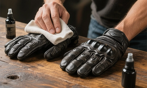 تمیز کردن دستکش چرمی با دستمال نرم
