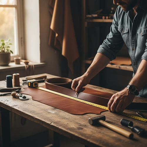 روش اندازه‌گیری کمربند چرمی برای پیدا کردن سایز دقیق