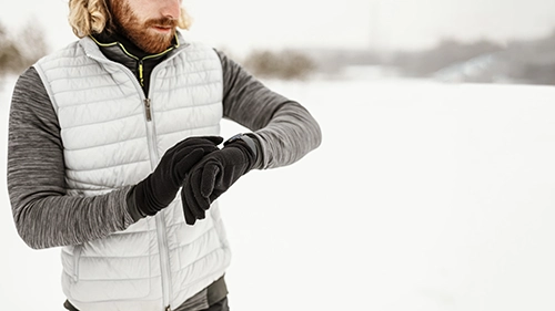 دستکش موتورسواری پشمی مشکی