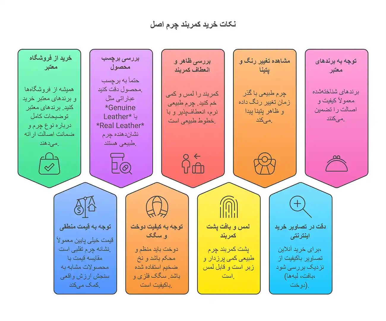 نکات خرید کمربند چرم طبیعی اصل