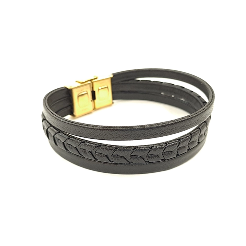 دستبند لبتا مدل هشتی رنگ مشکی روی بکگراند سفید